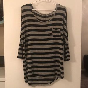 Black and Grey Striped Top